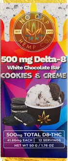Delta8 Chocolates: Cookies and Cream 500MG